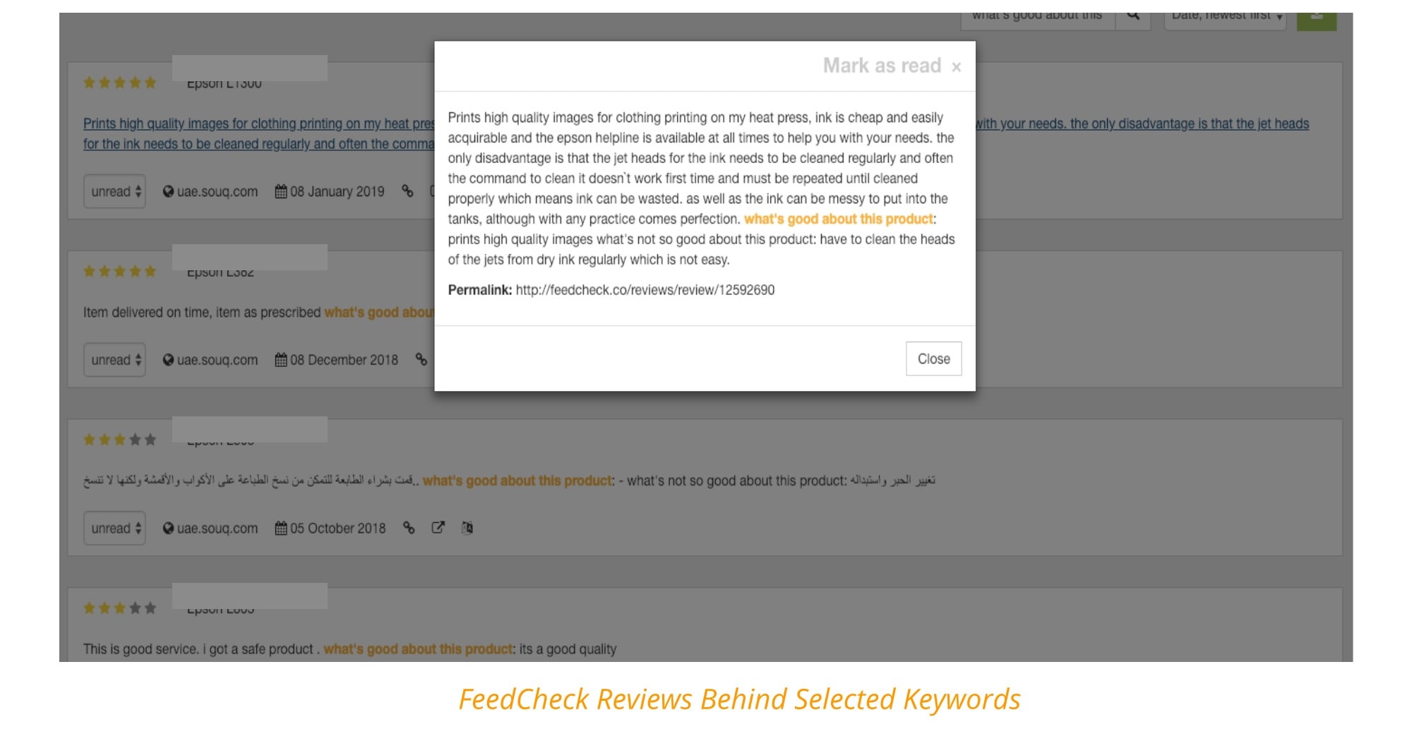 FeedCheck Product Review Monitoring