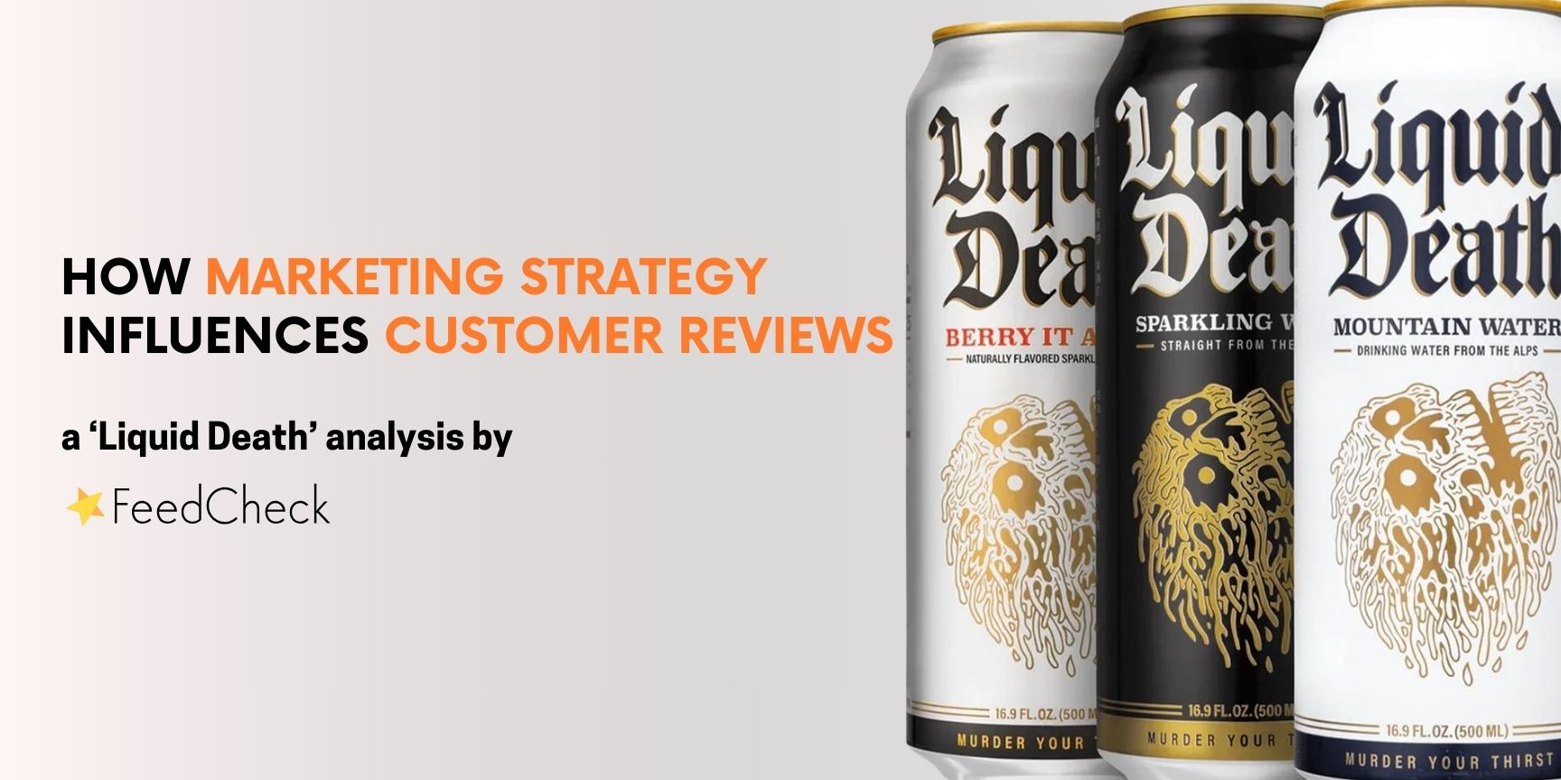 Blog banner with article title and Liquid Death cans.