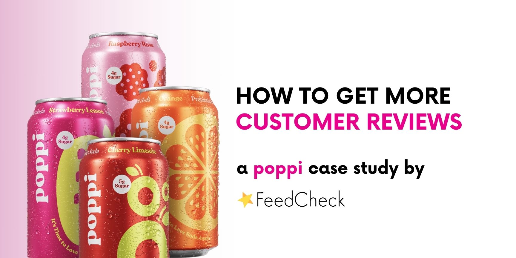 Blog banner with article title and poppi cans.