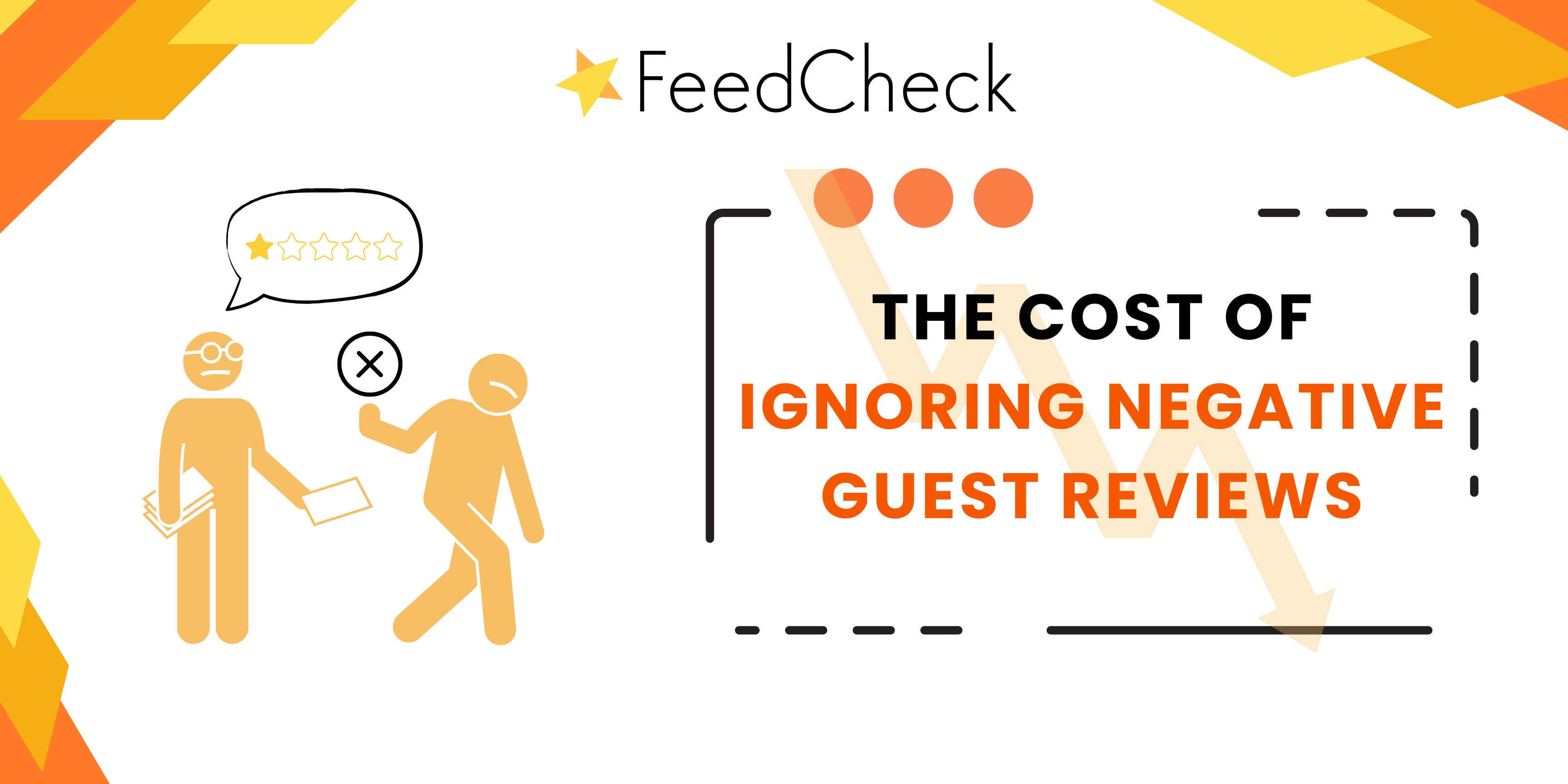 blog banner with article title and graphic depicting someone giving a bad review and the other person walking away and ignoring it.