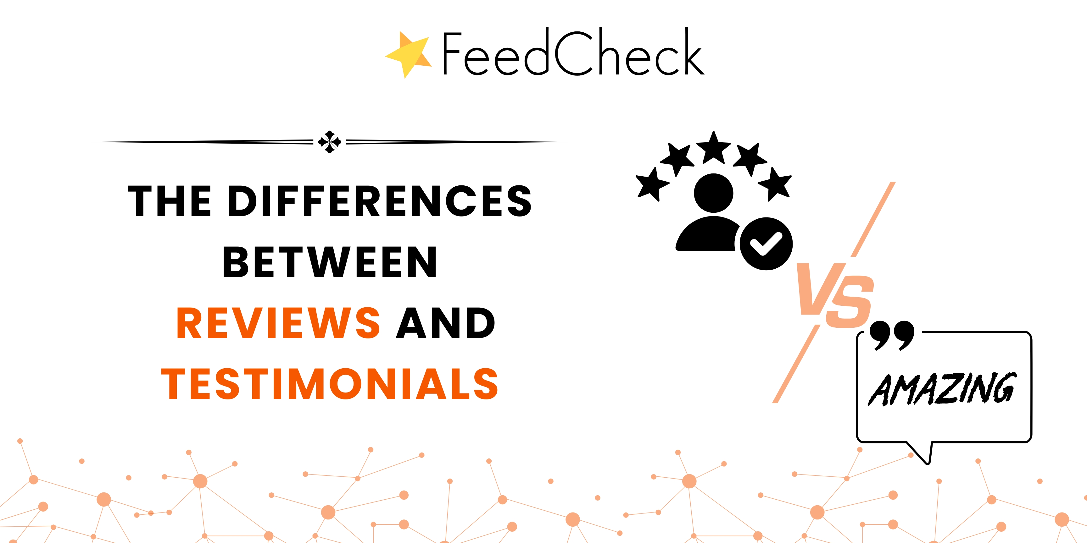 blog cover with article title and graphics showing reviews versus testimonials