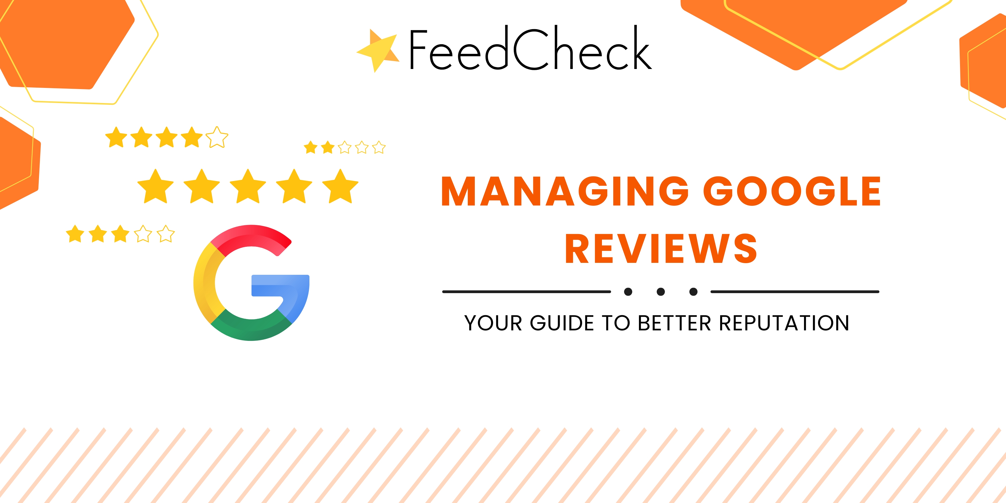 blog banner with article title and graphics showing google logo and review ratings